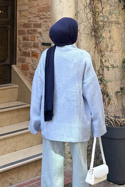 Geniş Kollu Kazak Bebe Mavisi