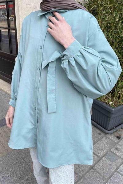 Kol Detaylı Gömlek 
Oversize Gömlek Mint Yeşili