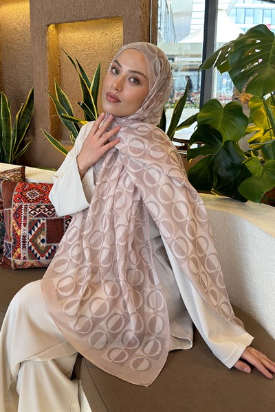 Halka Desen Ferah Şal Bej