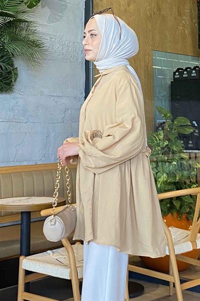 Lopez Balon Kol Tunik Sütlü Kahve