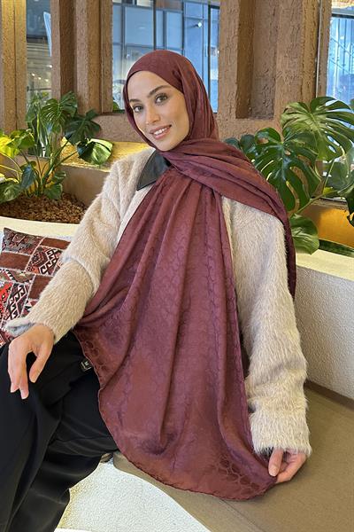 Bloom Desen Ayrobin Floş Jakar Şal Gül