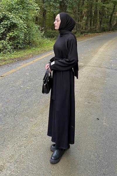 Arma Detaylı Elbise Siyah