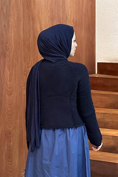 Örgülü Kazak Lacivert