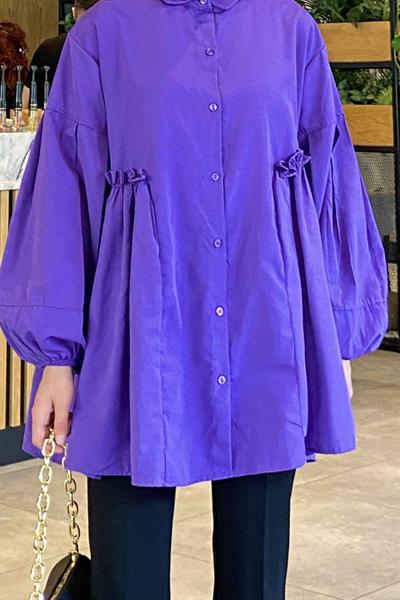 Lopez Balon Kol Tunik Mor