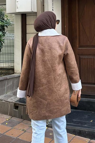 Süet Garnili Mont Acı Kahverengi