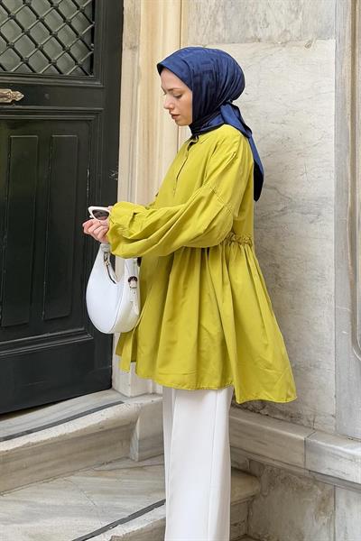 Lopez Balon Kol Tunik Yağ Yeşili