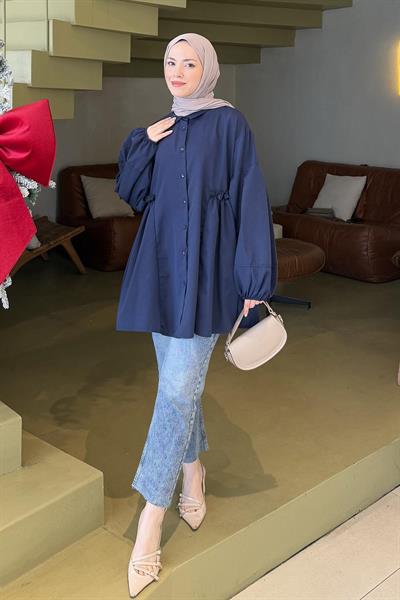 Lopez Balon Kol Tunik Lacivert