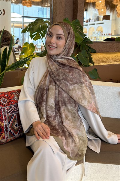 Gül Çiçek Desen Ferah Şal Mint Yeşili