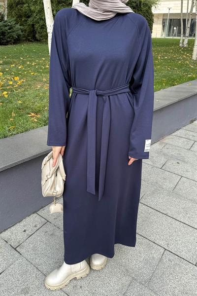 Arma Detaylı Elbise Lacivert