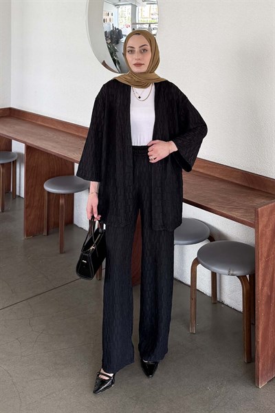 Raşel Kimono Takım Siyah