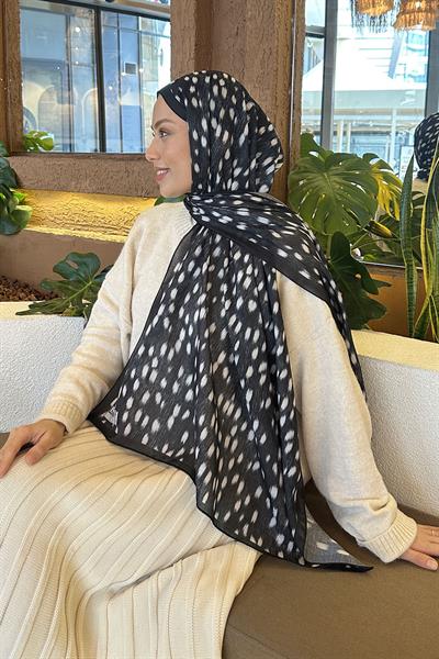 Ceylan Desen Soft Şal Siyah