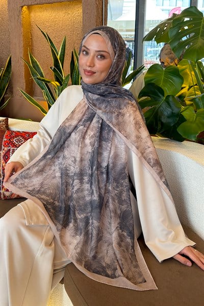 Gül Çiçek Desen Ferah Şal Bej