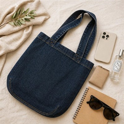 Kadın Anton Çift Cepli Cırtlı Çanta Koyu Mavi