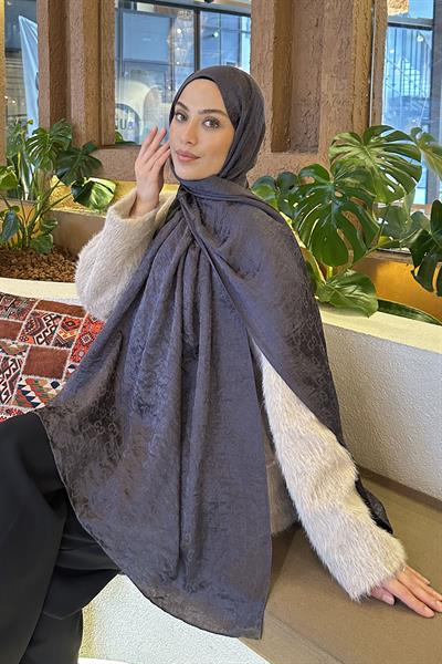 G Desen Ayrobin Floş Jakar Şal Antrasit