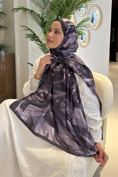 Brush Desen Soft Şal Eflatun