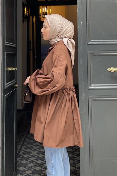 Lopez Balon Kol Tunik Acı Kahverengi