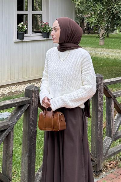 Crop Triko Kazak Kemik