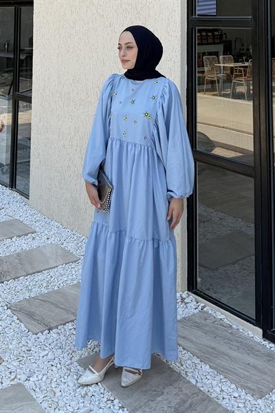 Yazlık Elica Elbise Bebe Mavisi