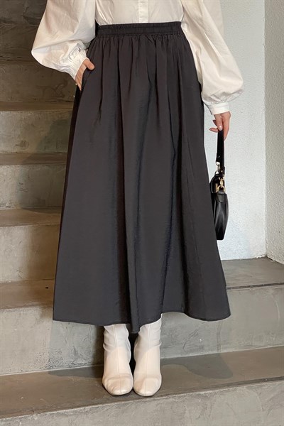 Cep Detaylı  Kloş Etek Füme