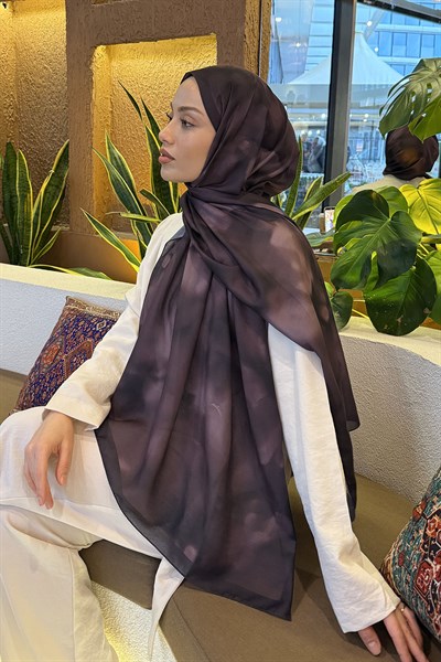 Batik Desen Soft Şal Mürdüm