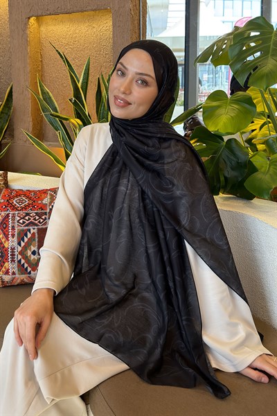 Etnik Desen Ferah Şal Siyah