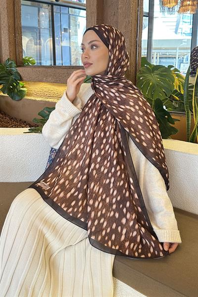 Ceylan Desen Soft Şal Kahverengi