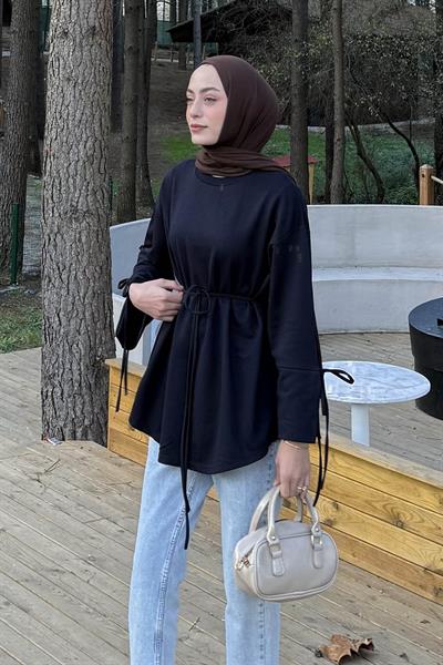 Yırtmaç Detaylı Sweat Lacivert