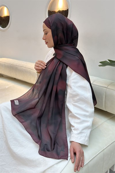 Batik Desen Soft Şal Bordo
