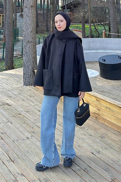 Cepli Kaşe Kaban Siyah