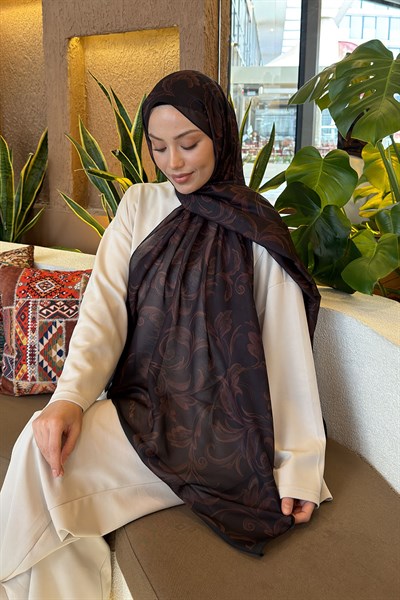 Etnik Desen Ferah Şal Siyah Kahverengi