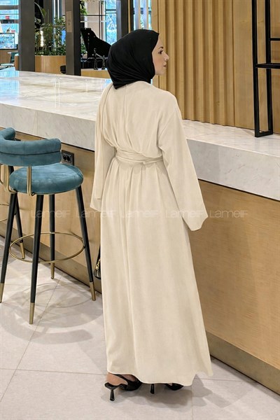 Nora Bağcıklı Tesettür Elbise Taş