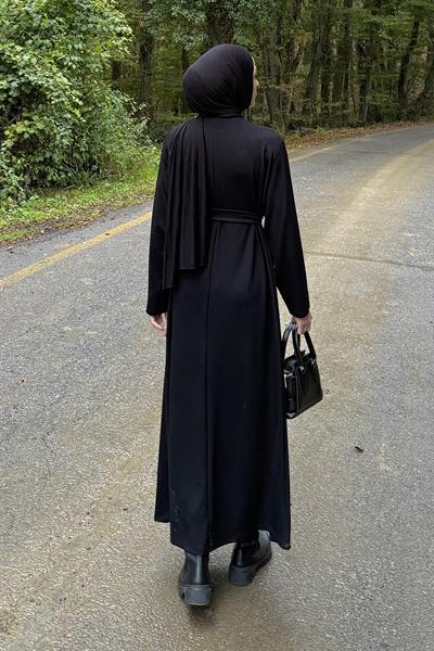 Arma Detaylı Elbise Siyah