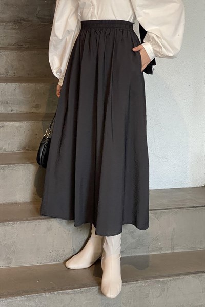 Cep Detaylı  Kloş Etek Füme