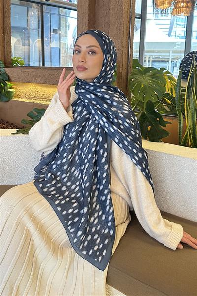 Ceylan Desen Soft Şal İndigo