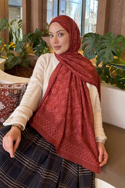 Geometrik Desen Bambu Şal Kiremit