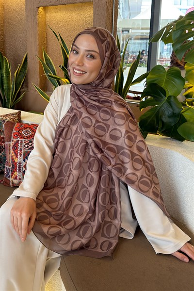 Halka Desen Ferah Şal Soft Kahve