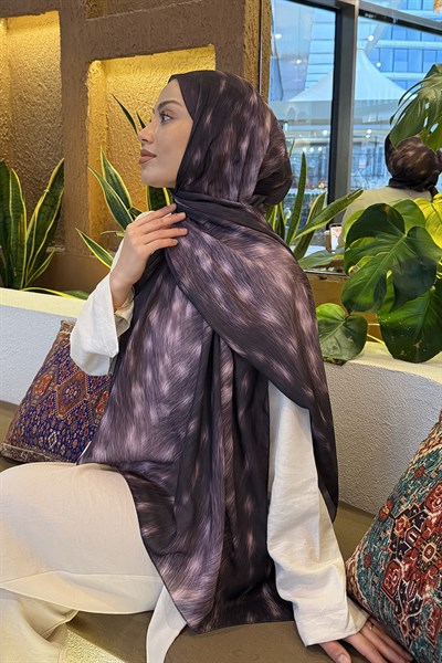 Ceylan Desen Soft Şal Mürdüm