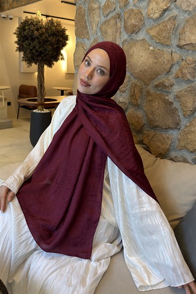 Etnik Desen Ayrobin Floş Jakar Şal Bordo