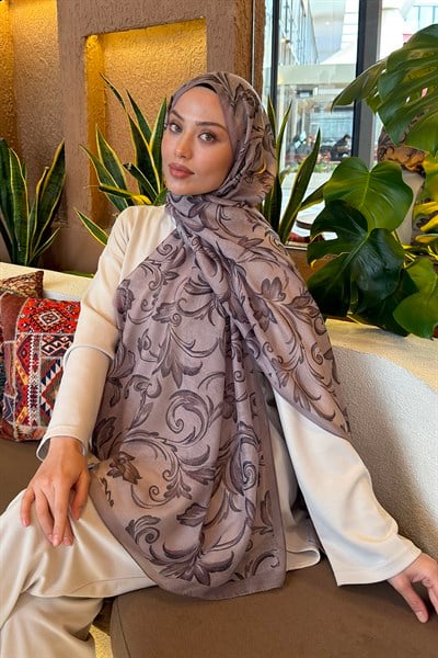 Etnik Desen Ferah Şal vizonrengi