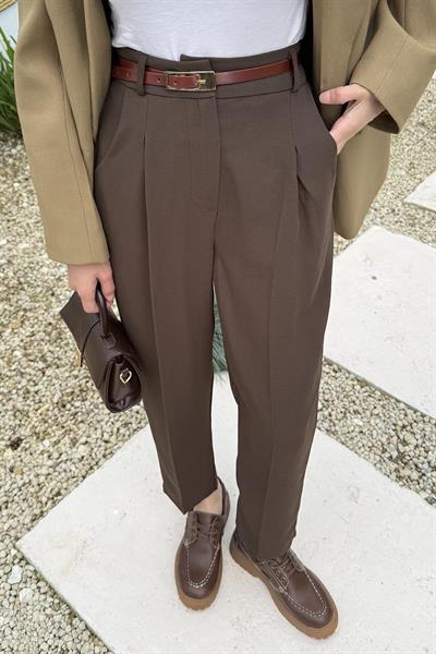 Havuç Pantolon Acı Kahverengi