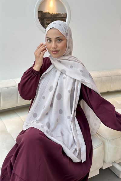 Puantiye Desen Soft Şal vizonrengi