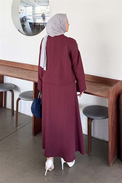 Kol Biye Detaylı Takım Mürdüm