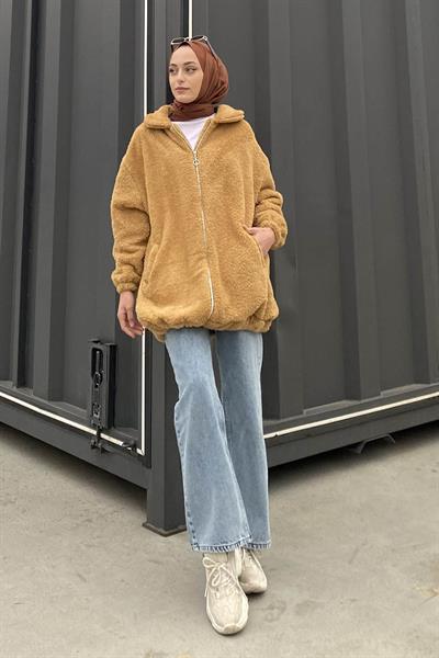Peluş Mont Camel