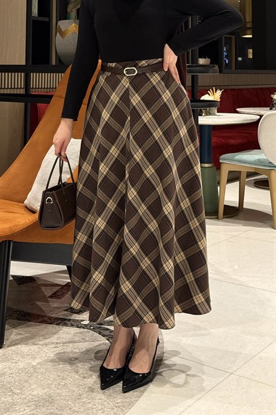 Ekose Etek Acı Kahverengi