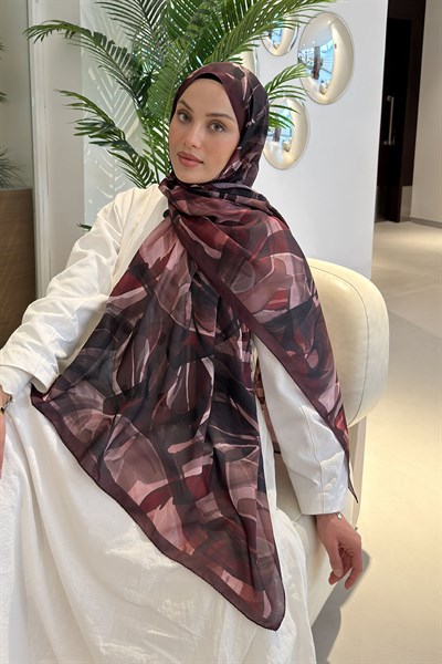Brush Desen Soft Şal Bordo