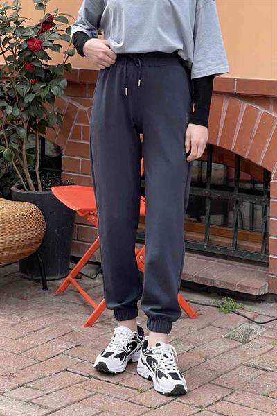 Modal Kumaş Paça Lastik Detay Eşofman Antrasit