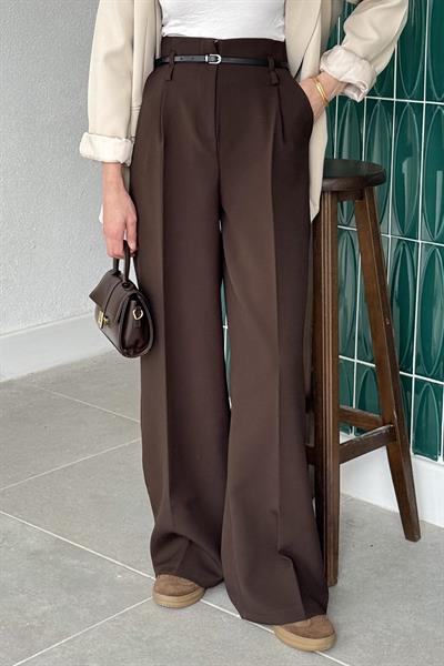 Yüksek Bel Pantolon Acı Kahverengi