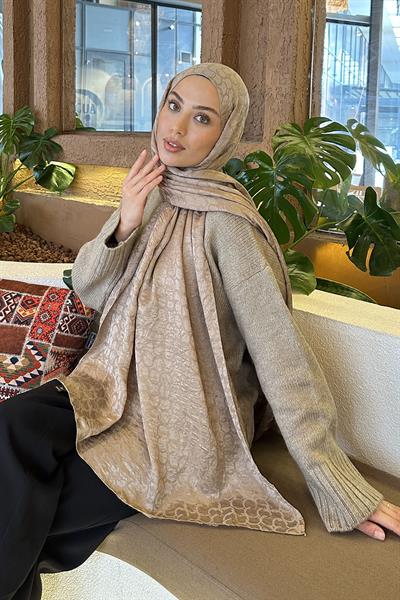 Bloom Desen Ayrobin Floş Jakar Şal vizonrengi