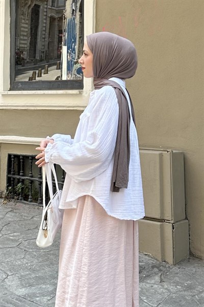 Dantel Detaylı Gömlek Beyaz