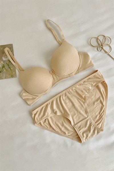 Penye Destekli Sütyen Takım Ten Rengi